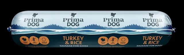 PrimaDog Korv Kalkon & Ris 800 g