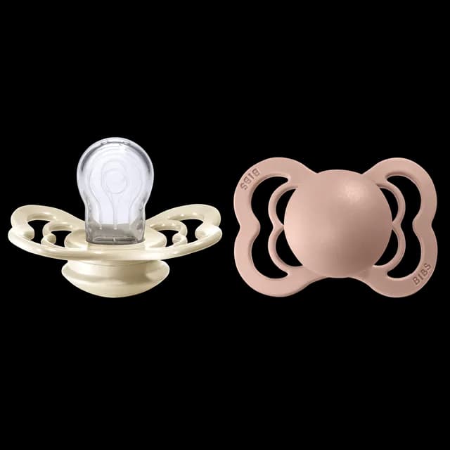 BIBS Supreme Silicone Size 1 Ivory/Blush 2-pack