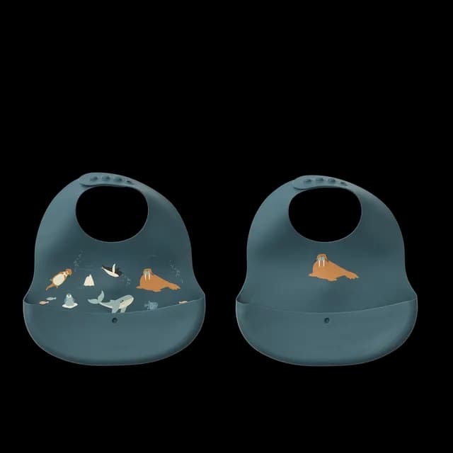 LIEWOOD Ember Haklapp Arctic Sea/Ocean View 2-pack