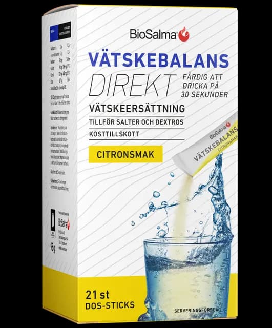 BioSalma Vätskebalans Direkt Citron 21 sticks