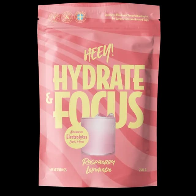 Heey! Elektrolyter + Lions Mane, Raspberry Lemonade 240 g