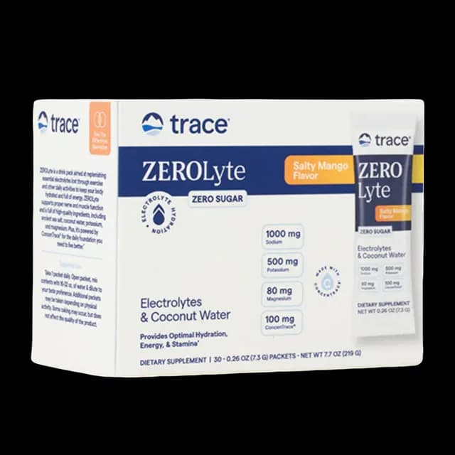 Trace Minerals ZEROLyte Electrolyte Drink Mix Salty Mango 30 dospåsar