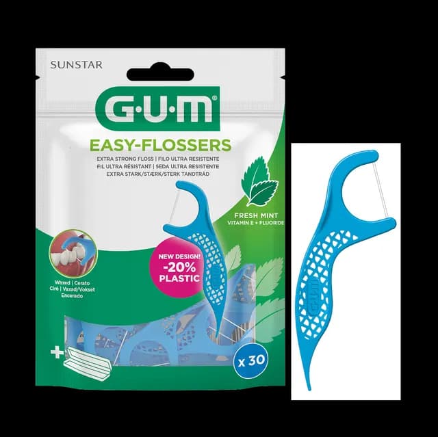 GUM Easy Flossers med Flour, Vitamin E och Mint 30 st
