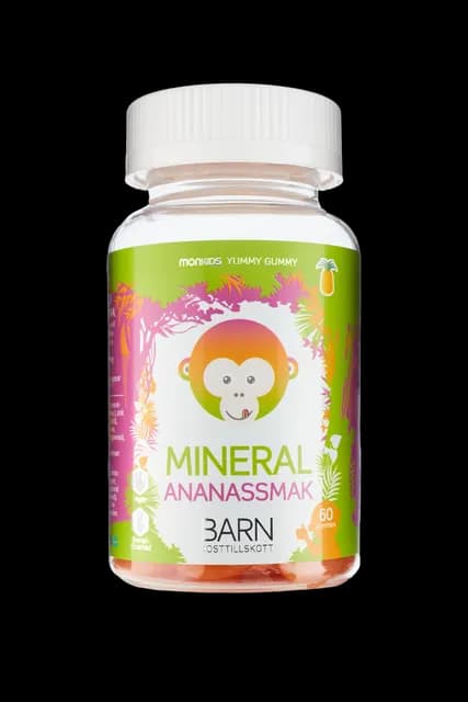 Monkids Mineral Magnesium Barn Ananas 60 tuggtabletter