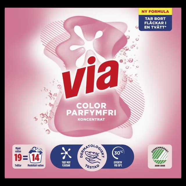 Via Color Parfymfri Tvättmedel 760 g