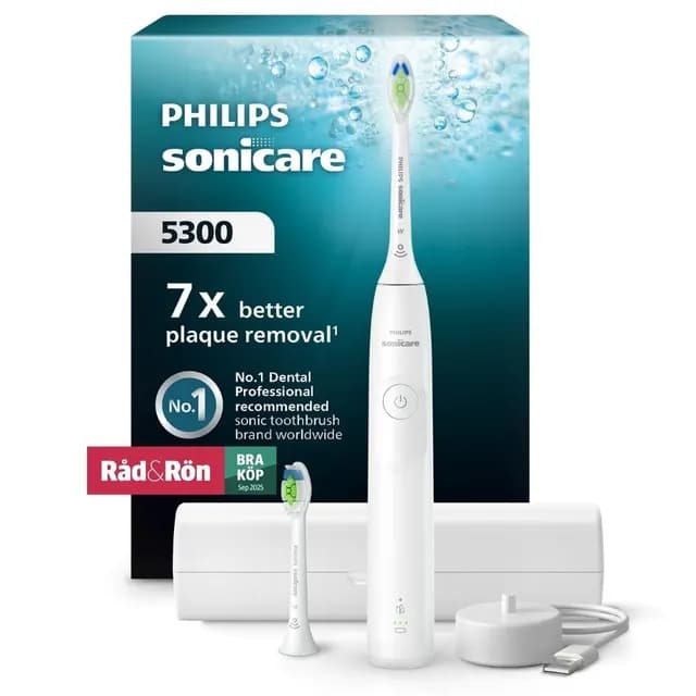 Philips Sonicare Eltandborste 5300 Series Vit med Resefodral