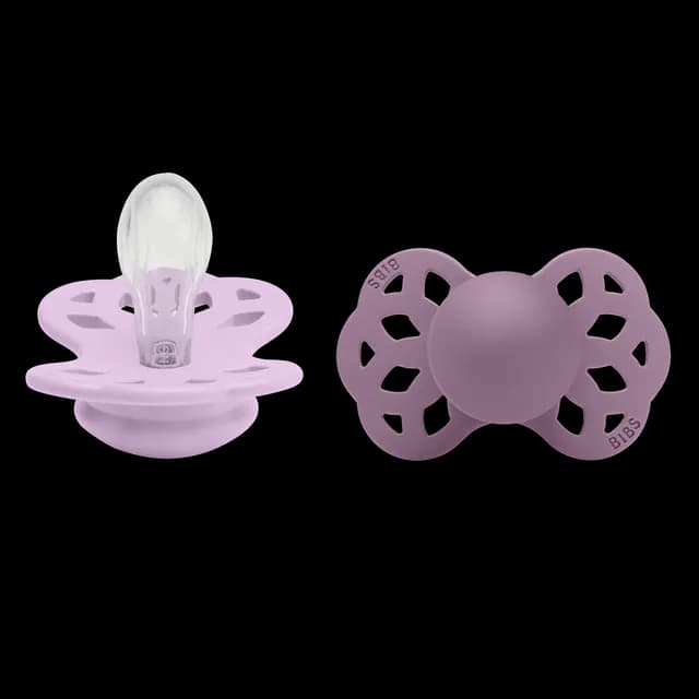 BIBS Infinity Silicone Symmetrical Size 1 Violet Sky/Mauve 2-pack