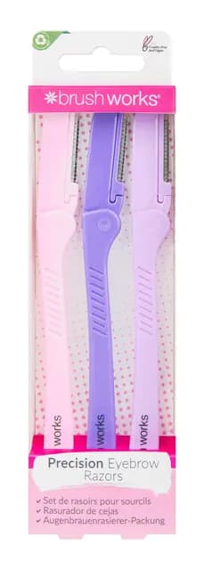 Brushworks Precision Eyebrow Razor 3-pack