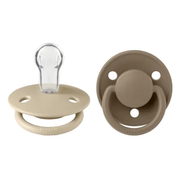 BIBS De Lux Silicone Onesize Vanilla/Dark Oak 2-pack