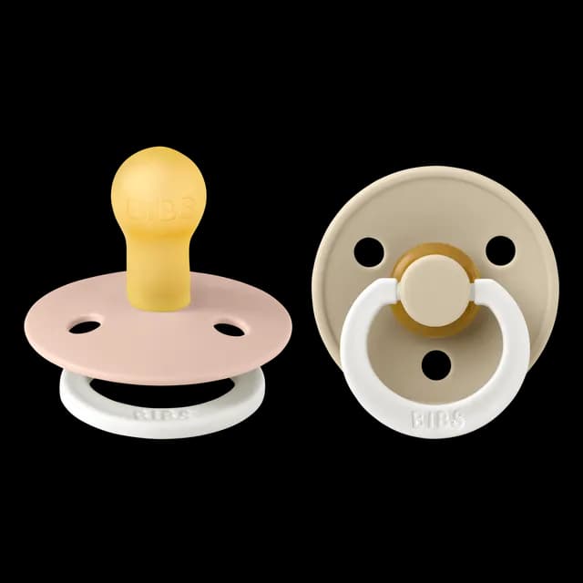 BIBS Colour Latex Size 1 Blush GLOW/Vanilla GLOW 2-pack
