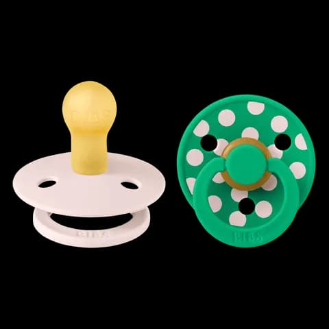 BIBS Studio Colour Polka Latex Size 1 Petal/Cactus 2-pack