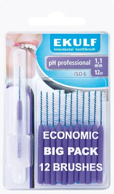 Ekulf Ph Professional Mellanrumsborste 1,1 mm 12-pack
