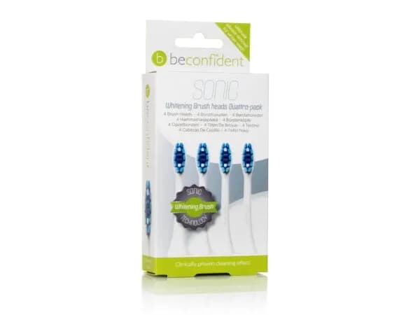 Beconfident Sonic Tandborsthuvud Whitening vit 4-pack