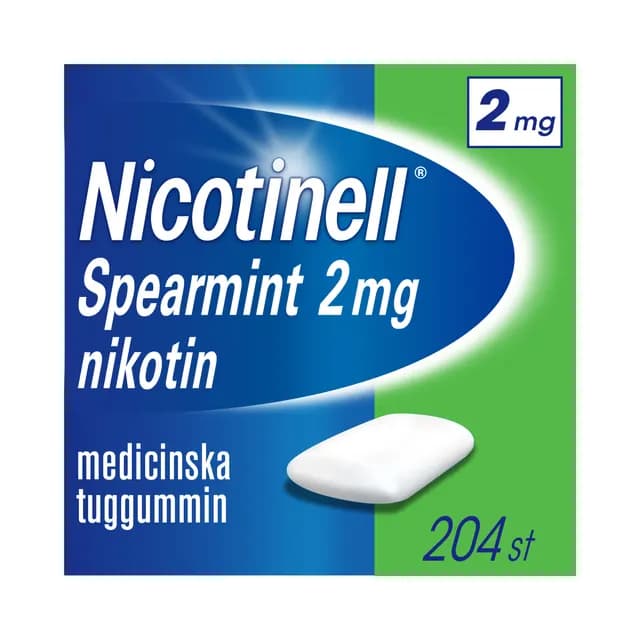 Nicotinell Spearmint medicinskt tuggummi 2 mg 204 st