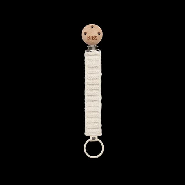 BIBS Pacifier Clip Knitted Ivory