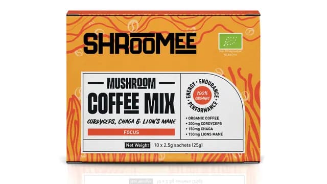 The Organic Labs Shroomee Svampkaffe Focus med Cordyceps, Chaga & Lion’s Mane 10 x 2,5 g