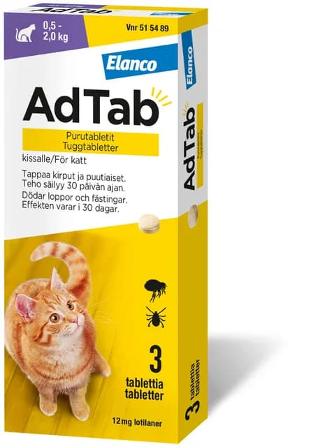AdTab 12 mg Tuggtabletter för Katt (0,5–2 kg)