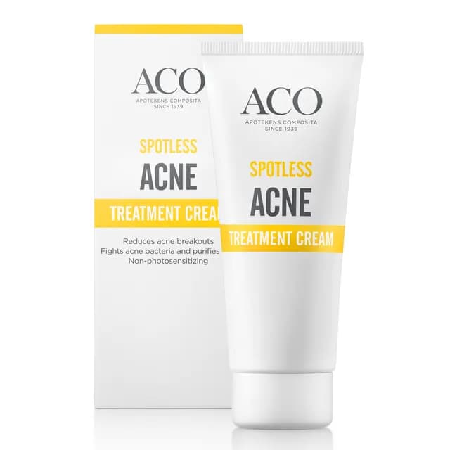 ACO Spotless Acne Treatment Cream Parfymfri Behandlar Akne 30 g