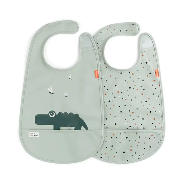 Done by Deer Haklapp velcro Croco Green 2-pack