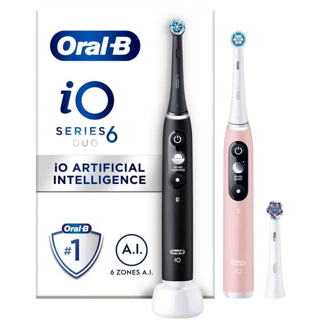 Oral-B iO6 Eltandborstar Rosa & Svart Duo 2 st