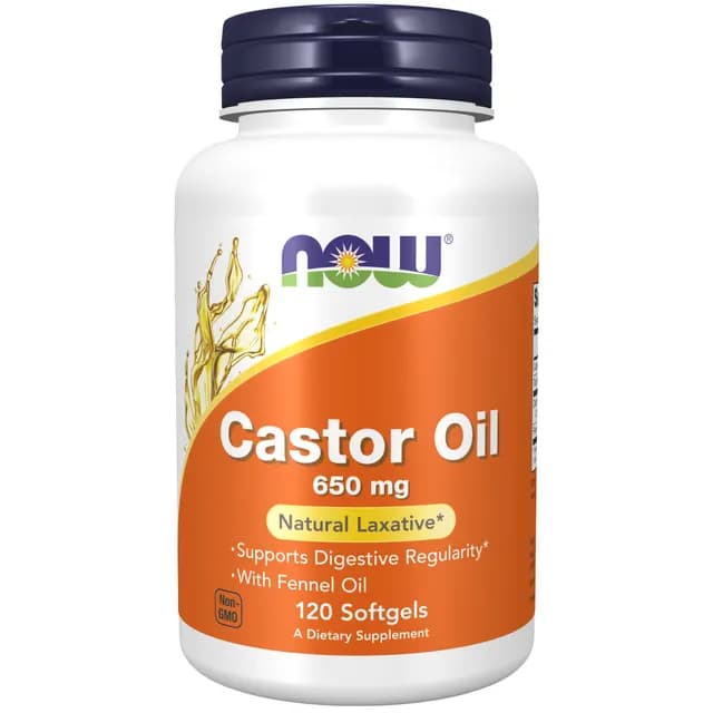 NOW Castor Oil 650 mg 120 kapslar