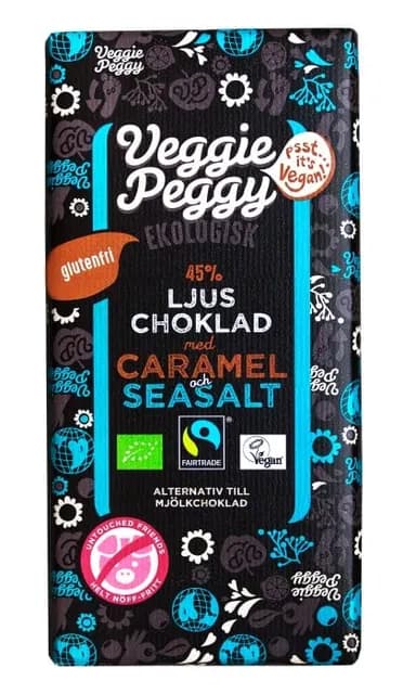 Veggie Peggy Ljus Choklad Karamell & Havssalt 85 g