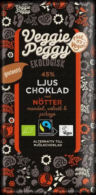 Veggie Peggy Ljus Choklad Nötter 85 g