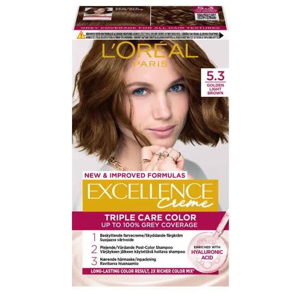 L'Oréal Paris Excellence Creme Permanent Hårfärg 5.3 Golden Light Brown