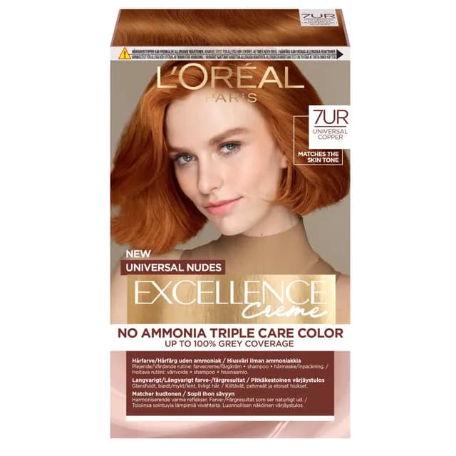 L'Oréal Paris Excellence Universal Nudes Permanent Hårfärg 7UC Universal Copper