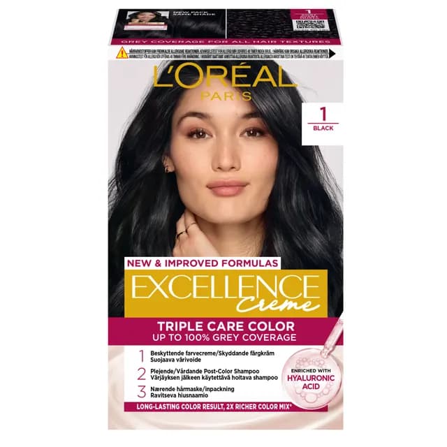 L'Oréal Paris Excellence Creme Permanent Hårfärg 1 Black