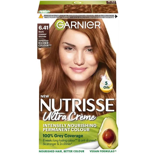 Garnier Nutrisse Ultra Créme Permanent Hårfärg 6.41 Dark Copper Blonde