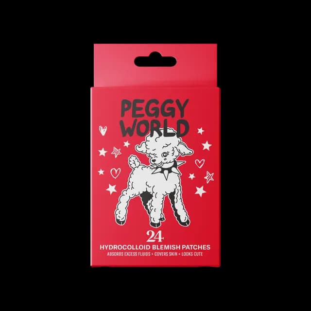Peggy World Blemish Patches Hearts and Stars Red 24 st