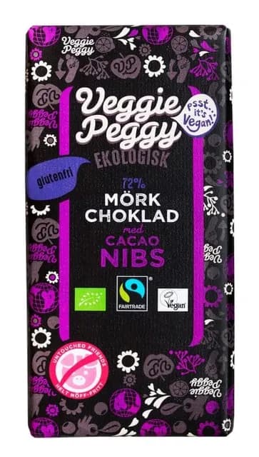 Veggie Peggy Mörk Choklad Kakaonibs 85 g