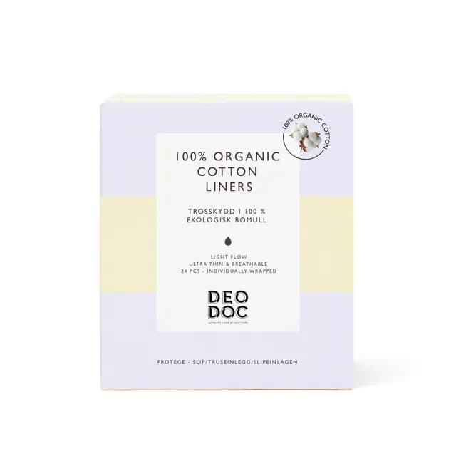 DeoDoc Trosskydd i 100 % Ekologisk Bomull 24 st