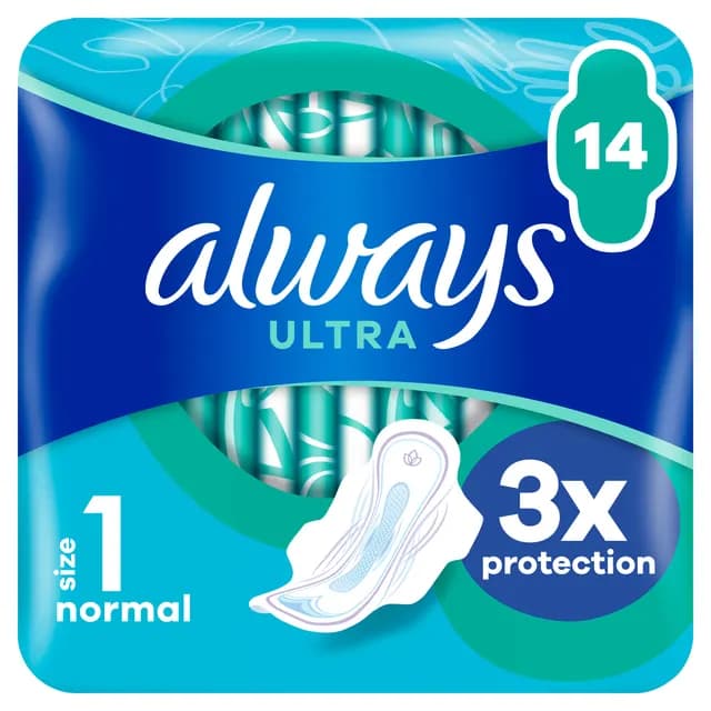 Always Ultra Day Bindor Normal Storlek 1 Vingar 14 st