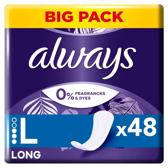 Always Daily Protect Long Trosskydd 0% Doft och Färgämnen 48 st