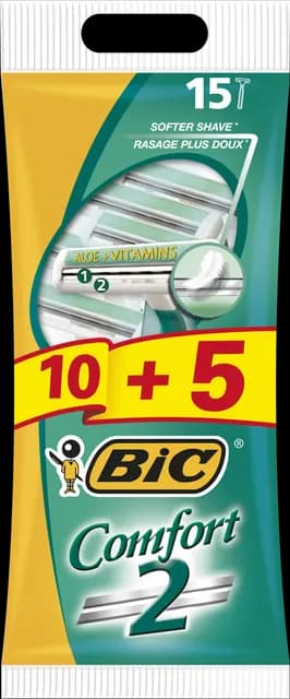 BIC Comfort 2 Pouch Rakhyvlar 15-pack