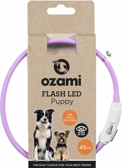 Ozami Halsband Flash Puppy LED Lila 45 cm