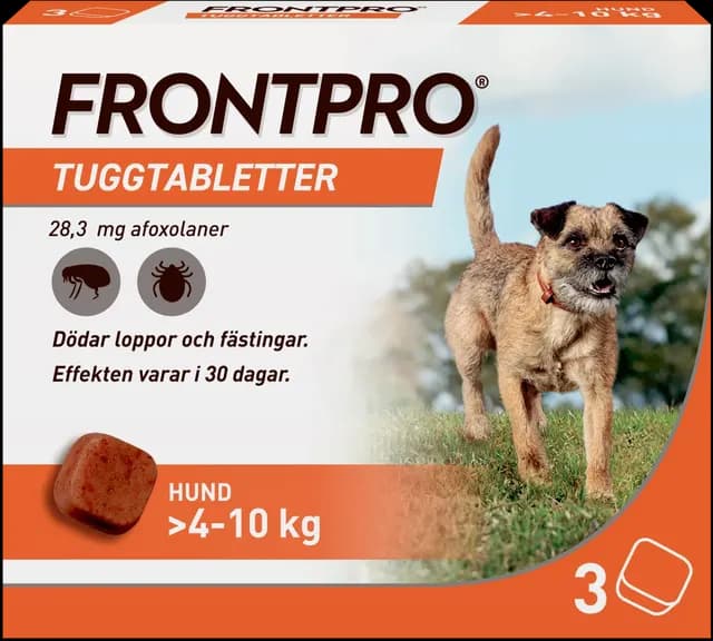 FRONTPRO Tuggtabletter Hund M 4-10 kg 3 st 28,3 mg