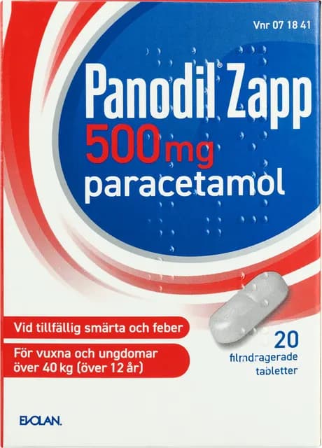 Panodil Zapp 500 mg Filmdragerad tablett 20 st