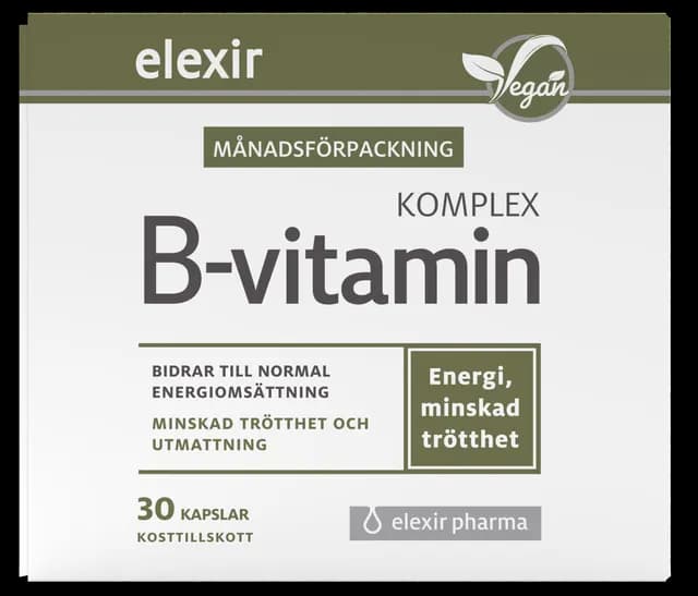 Elexir Pharma B-Vitamin Komplex 30 kapslar