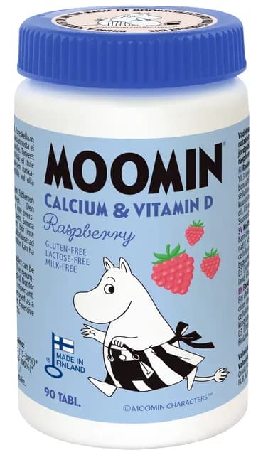 Moomin Kalcium & Vitamin D Hallon 90 tabletter