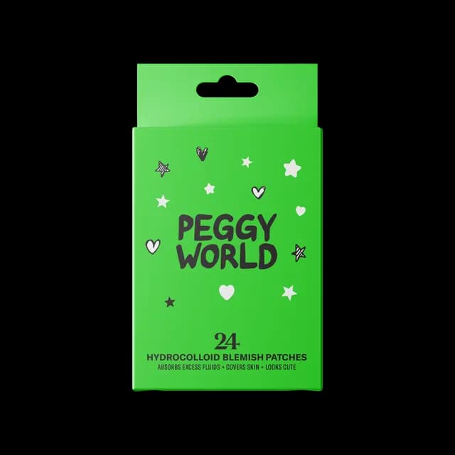 Peggy World Blemish Patches Hearts and Stars Lime Green 24 st