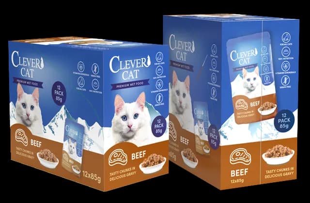 Clever Cat Pouches Beef 12 x 85 g