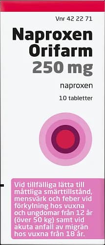 Naproxen Orifarm, tablett 250 mg 10 st