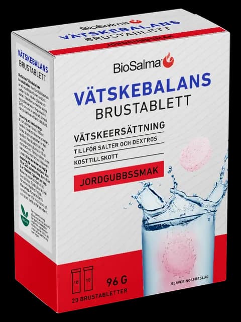 Biosalma Vätskebalans Jordgubbssmak 20 brustabletter