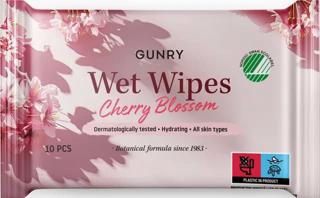 Gunry Wet Wipes Cherry Blossom 10 st