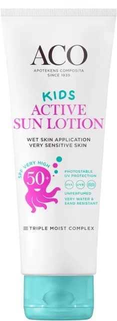 ACO Sun Kids Lotion SPF 50+ Parfymfri Solskydd Barn 125 ml