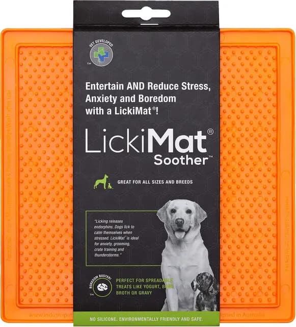 Lickimat Hundskål Soother Orange 20x20 cm