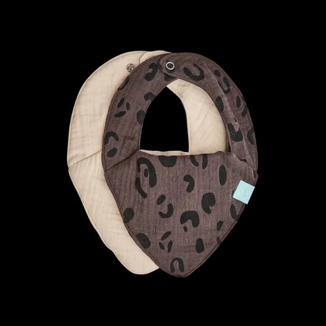 Najell Dregglis Muslin Leopard Brown-Ivory White 2-pack